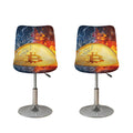 Fire And Water Bitcoin Print Bar Stool Covers