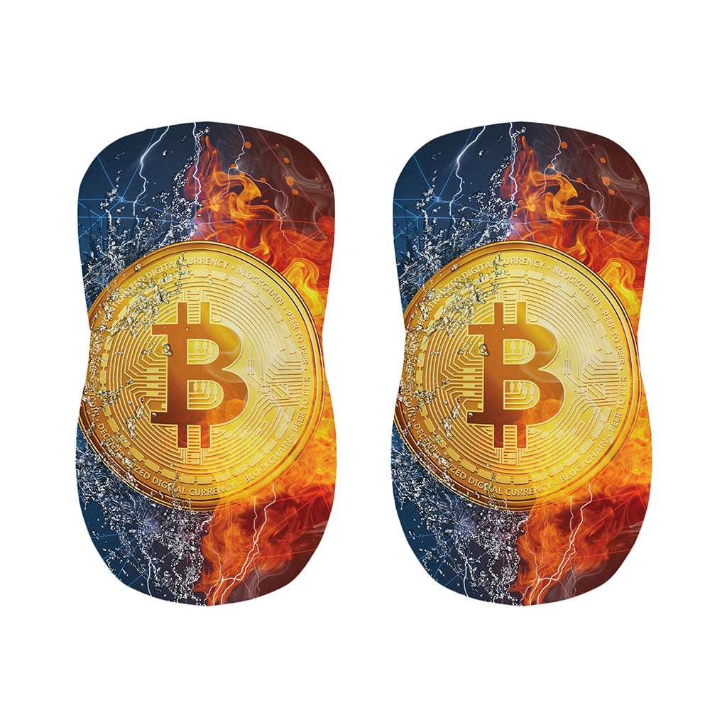 Fire And Water Bitcoin Print Bar Stool Covers