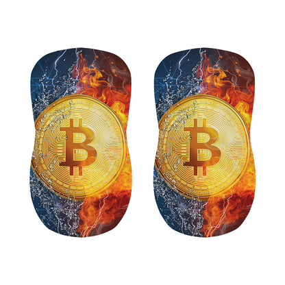 Fire And Water Bitcoin Print Bar Stool Covers