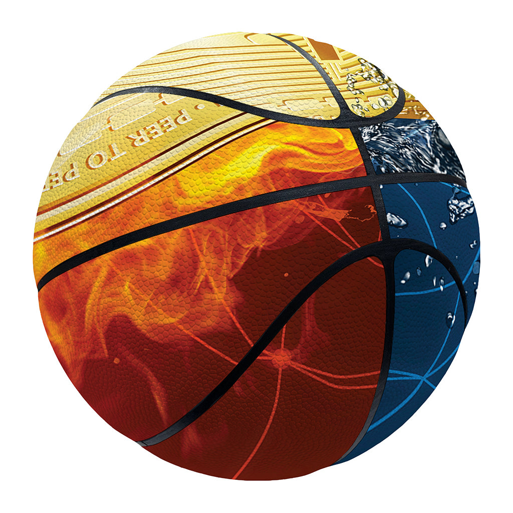Fire And Water Bitcoin Print Basketball