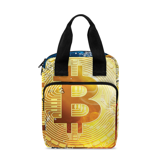 Fire And Water Bitcoin Print Bible Tote Bag