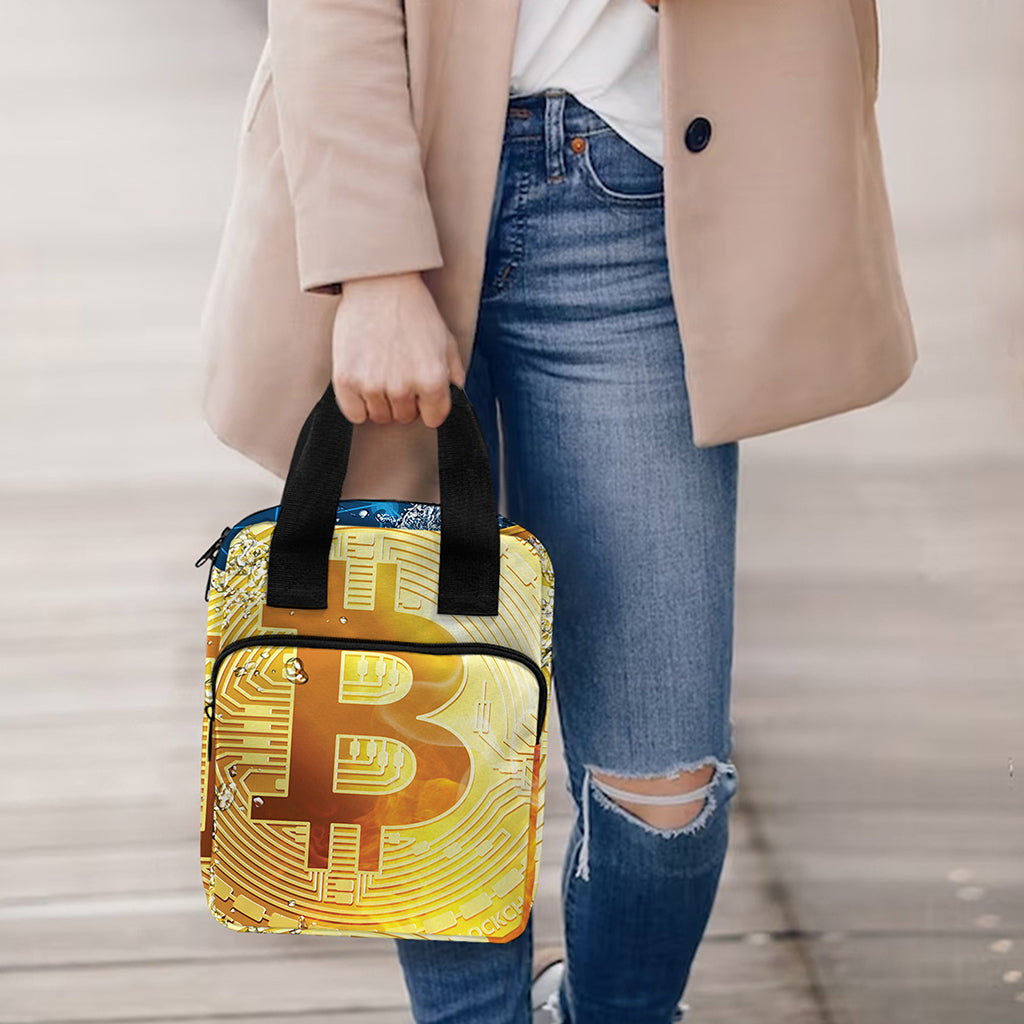 Fire And Water Bitcoin Print Bible Tote Bag