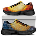 Fire And Water Bitcoin Print Black Chunky Shoes