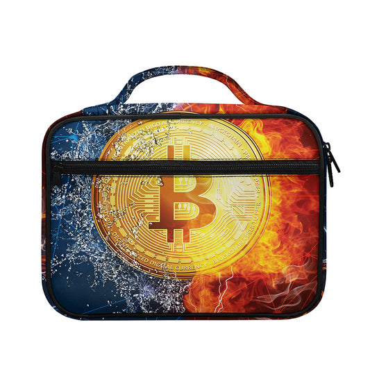Fire And Water Bitcoin Print Briefcase Bible Bag