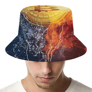 Fire And Water Bitcoin Print Bucket Hat