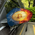 Fire And Water Bitcoin Print Car Side Mirror Covers