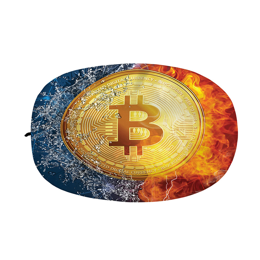 Fire And Water Bitcoin Print Car Side Mirror Covers