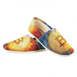 Fire And Water Bitcoin Print Casual Shoes