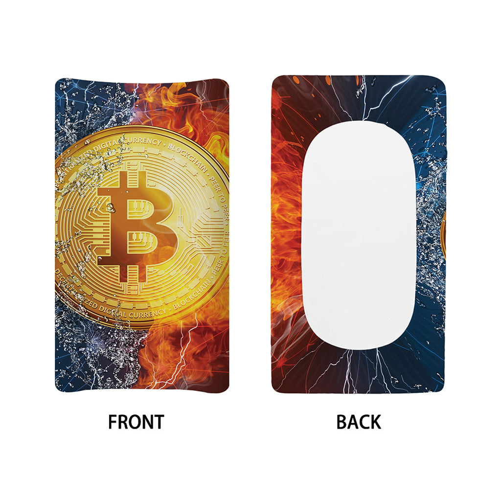 Fire And Water Bitcoin Print Changing Pad Cover