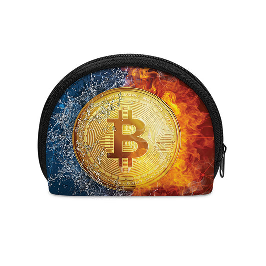 Fire And Water Bitcoin Print Coin Purse