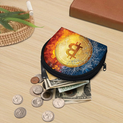 Fire And Water Bitcoin Print Coin Purse