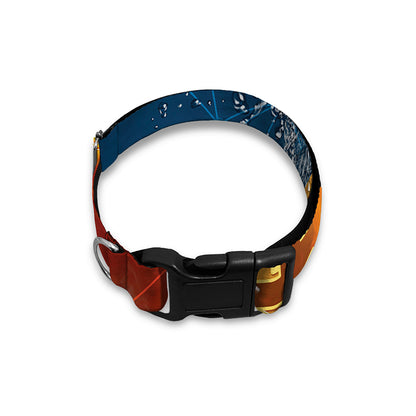 Fire And Water Bitcoin Print Dog Collar