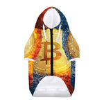 Fire And Water Bitcoin Print Dog Zip Up Hoodie