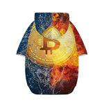 Fire And Water Bitcoin Print Dog Zip Up Hoodie