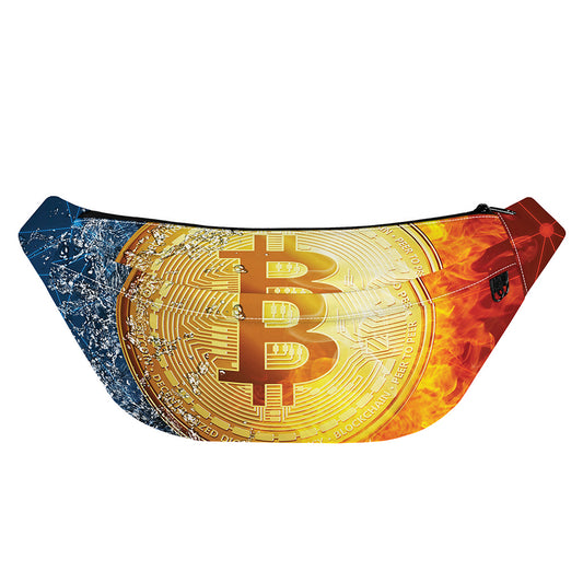 Fire And Water Bitcoin Print Fanny Pack