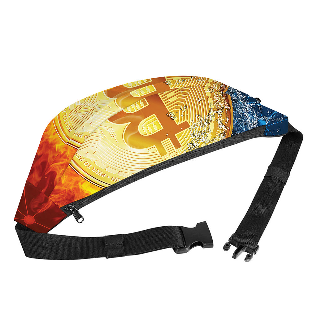 Fire And Water Bitcoin Print Fanny Pack