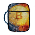 Fire And Water Bitcoin Print Front Pocket Bible Bag