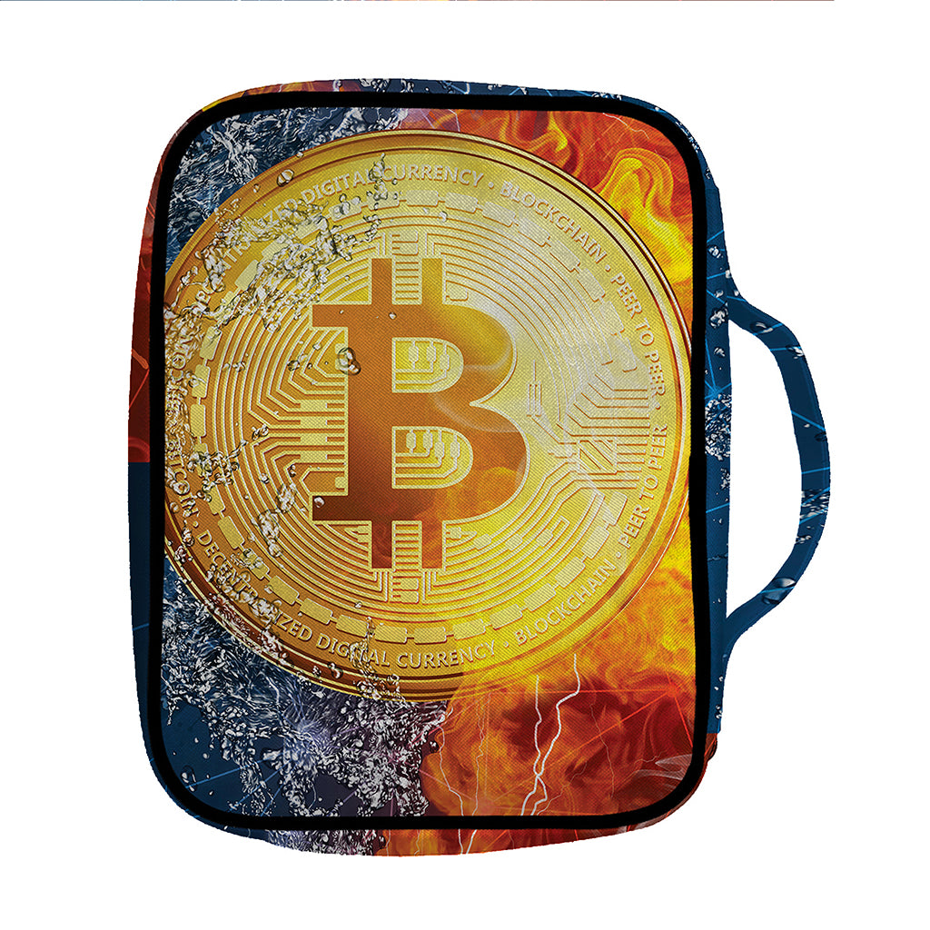 Fire And Water Bitcoin Print Front Pocket Bible Bag