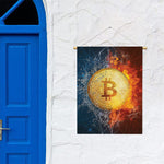 Fire And Water Bitcoin Print Garden Flag