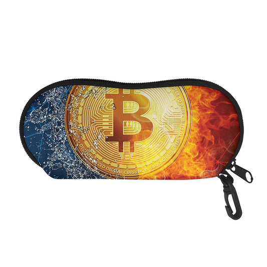 Fire And Water Bitcoin Print Glasses Case