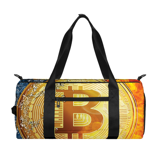Fire And Water Bitcoin Print Gym Bag