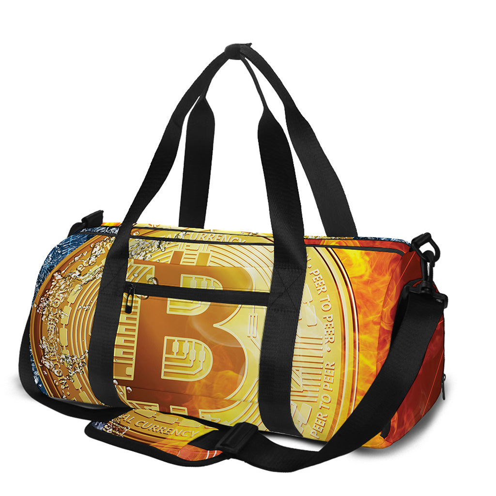 Fire And Water Bitcoin Print Gym Bag