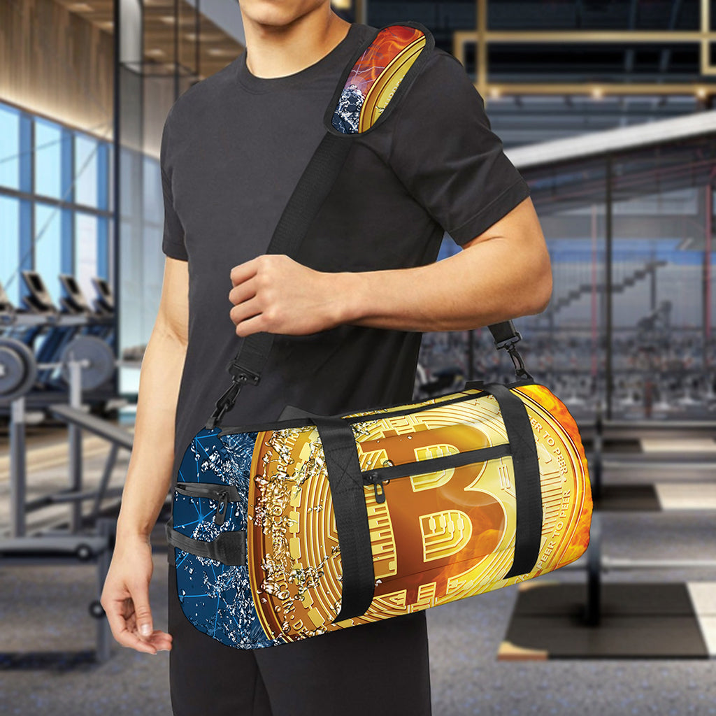 Fire And Water Bitcoin Print Gym Bag