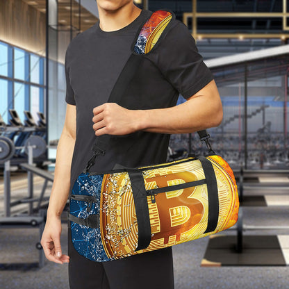 Fire And Water Bitcoin Print Gym Bag