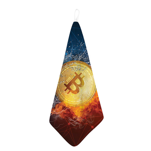 Fire And Water Bitcoin Print Hand Towel