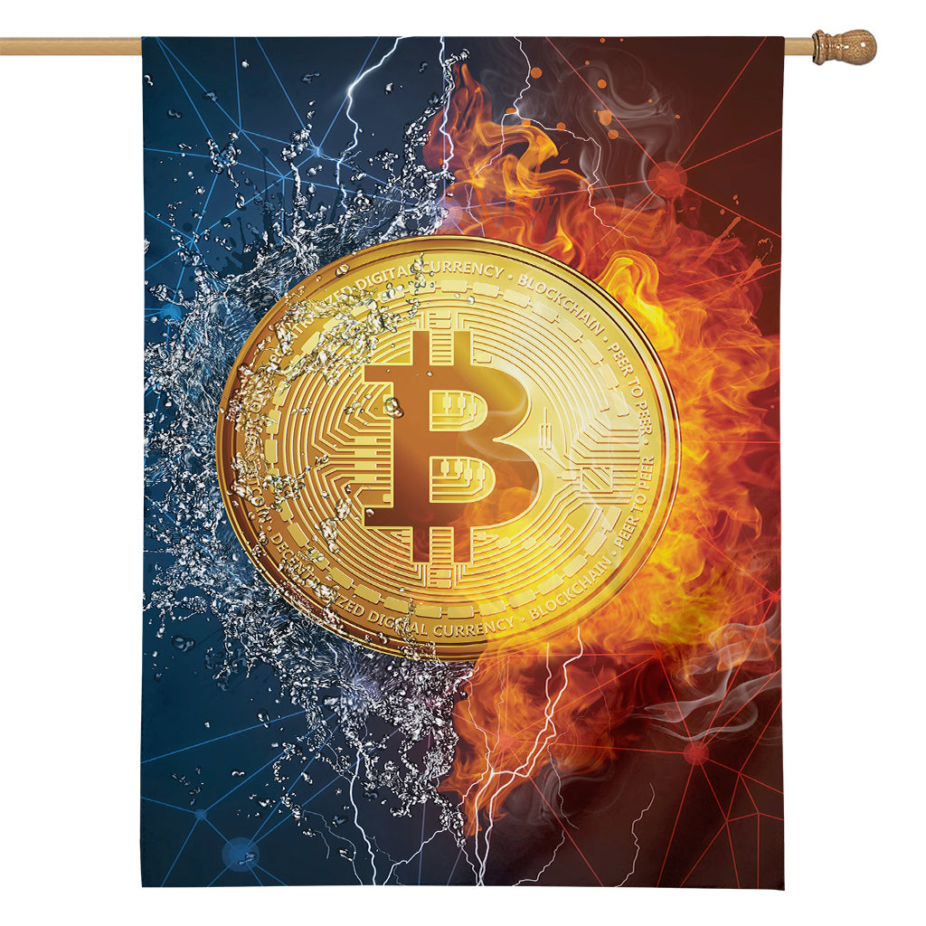 Fire And Water Bitcoin Print House Flag