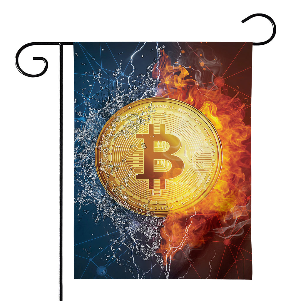 Fire And Water Bitcoin Print House Flag