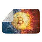 Fire And Water Bitcoin Print Indoor Door Mat