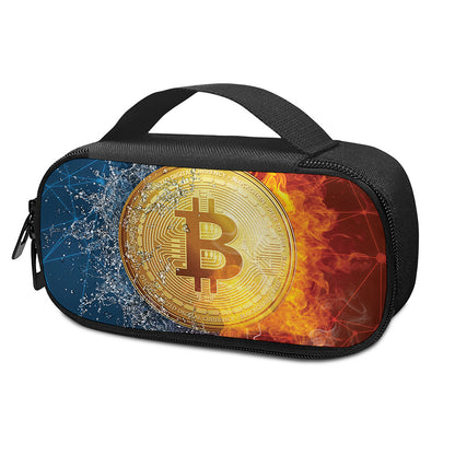 Fire And Water Bitcoin Print Insulin Cooler Travel Case