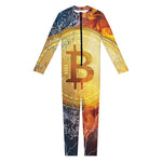 Fire And Water Bitcoin Print Jumpsuit