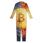 Fire And Water Bitcoin Print Jumpsuit