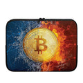 Fire And Water Bitcoin Print Laptop Sleeve