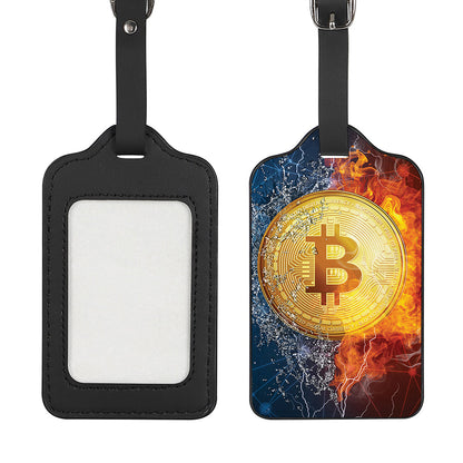 Fire And Water Bitcoin Print Luggage Tag