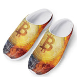 Fire And Water Bitcoin Print Mesh Casual Shoes