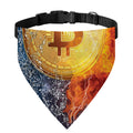Fire And Water Bitcoin Print Over The Collar Dog Bandana