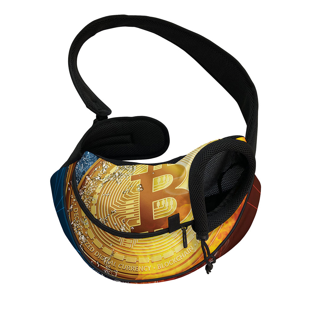 Fire And Water Bitcoin Print Pet Sling Carrier