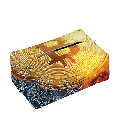 Fire And Water Bitcoin Print Rectangle Tissue Box Cover