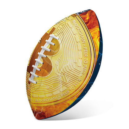 Fire And Water Bitcoin Print Rugby Ball