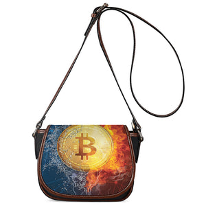 Fire And Water Bitcoin Print Saddle Bag