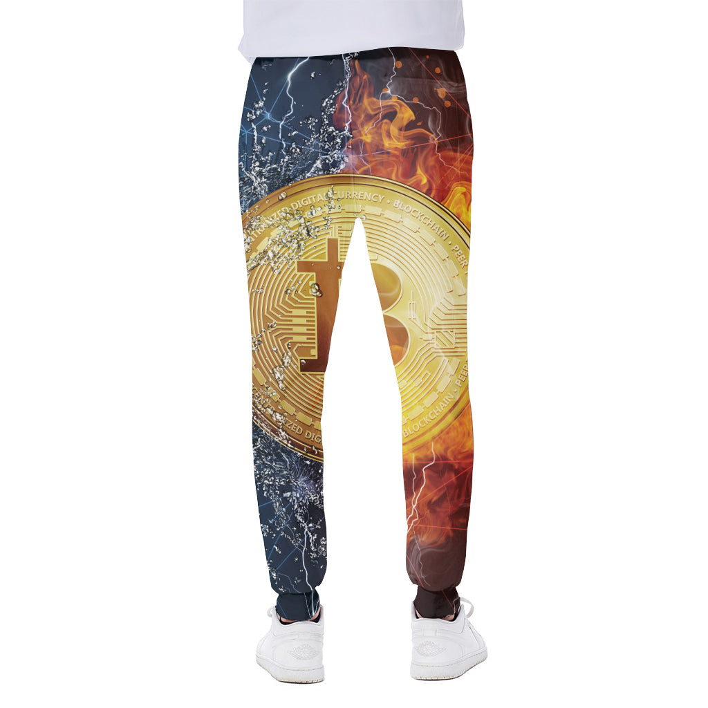 Fire And Water Bitcoin Print Scuba Joggers