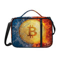 Fire And Water Bitcoin Print Shoulder Strap Bible Bag