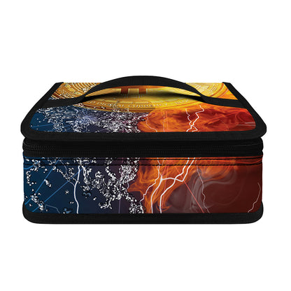 Fire And Water Bitcoin Print Small Lunch Bag