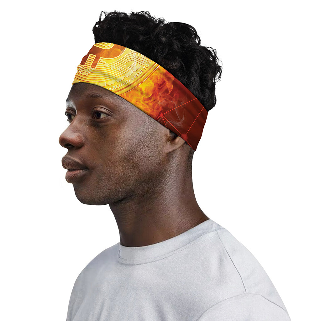 Fire And Water Bitcoin Print Sports Headband