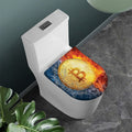 Fire And Water Bitcoin Print Toilet Lid Cover