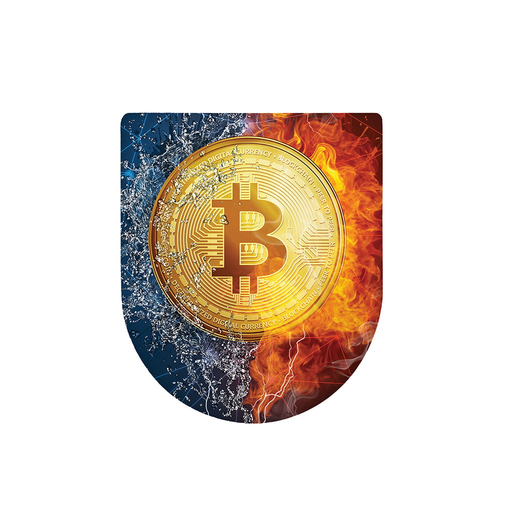 Fire And Water Bitcoin Print Toilet Lid Cover