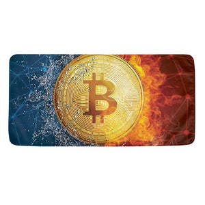 Fire And Water Bitcoin Print Towel